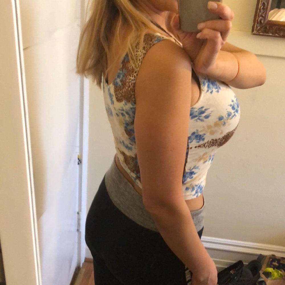 Blue leopard Sexy cropped top S/M - Picture 4 of 7